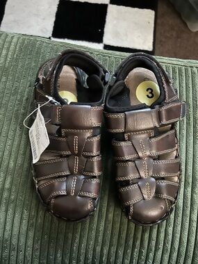 Kids Brown Closed-Toe Fisherman Sandals - Brand